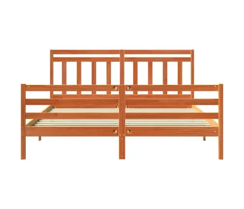 Gultas Rāmis Ar Galvas Klāju 2 Pcs Vaks Brūns 180 X 200 Cm Vidaxl