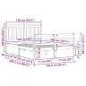 Gultas Rāmis Ar Galvas Klāju 2 Pcs Vaks Brūns 150 X 200 Cm Vidaxl