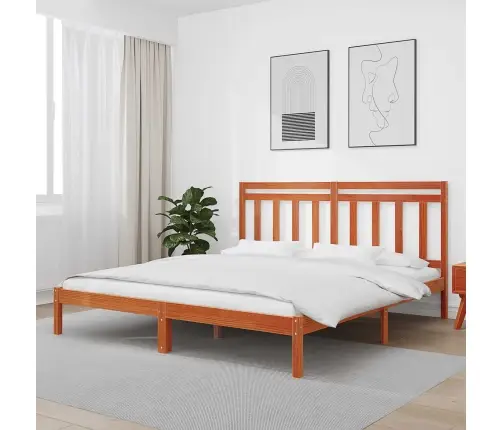 Lovos Rėmas Vaško Ruda 180 X 200 Cm Kietos Pušies Mediena