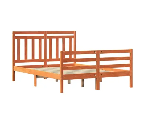 Gultas Rāmis Ar Galvas Klāju 2 Pcs Vaks Brūns 140 X 190 Cm Vidaxl