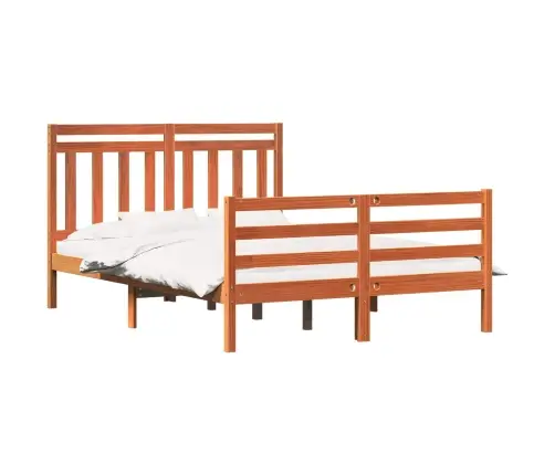 Gultas Rāmis Ar Galvas Klāju 2 Pcs Vaks Brūns 140 X 190 Cm Vidaxl