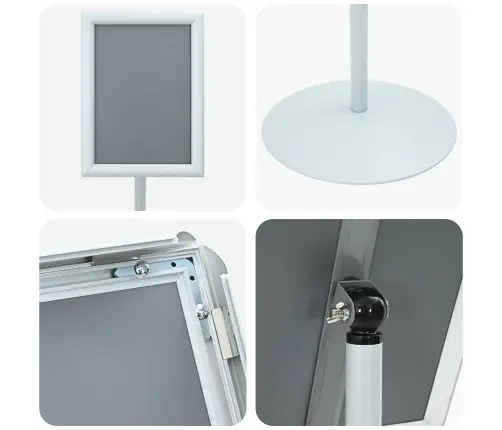 Pjedestaali Plakati Tugi Hõbedane 33 X 33 X 126 Cm Pvc Ja Teras