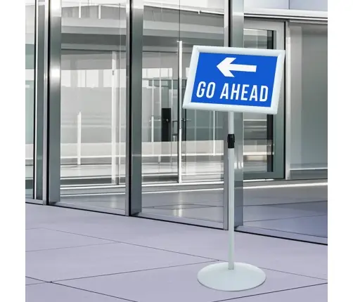 Pjedestaali Plakati Tugi Hõbedane 33 X 33 X 126 Cm Pvc Ja Teras