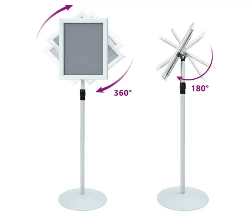 Pjedestaali Plakati Tugi Hõbedane 33 X 33 X 126 Cm Pvc Ja Teras