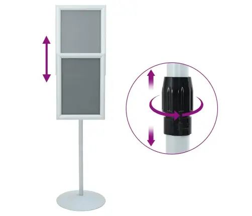 Pjedestaali Plakati Tugi Hõbedane 33 X 33 X 126 Cm Pvc Ja Teras