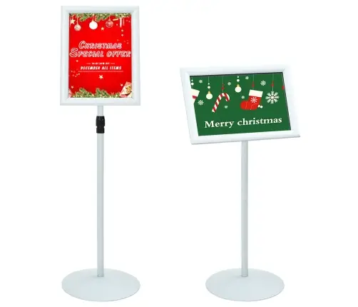 Pjedestaali Plakati Tugi Hõbedane 33 X 33 X 126 Cm Pvc Ja Teras