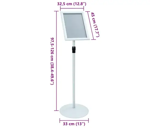 Pjedestaali Plakati Tugi Hõbedane 33 X 33 X 126 Cm Pvc Ja Teras