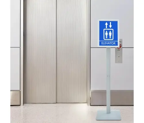 Pedestalo Plakato Stovas Sidabro 32 X 27 X 119 Cm Pvc Ir Ketaus