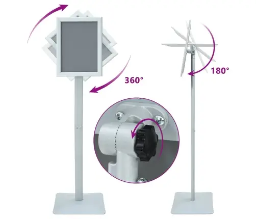 Pedestalo Plakato Stovas Sidabro 32 X 27 X 119 Cm Pvc Ir Ketaus