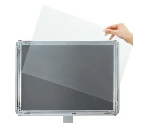 Pedestalo Plakato Stovas Sidabro 32 X 27 X 119 Cm Pvc Ir Ketaus