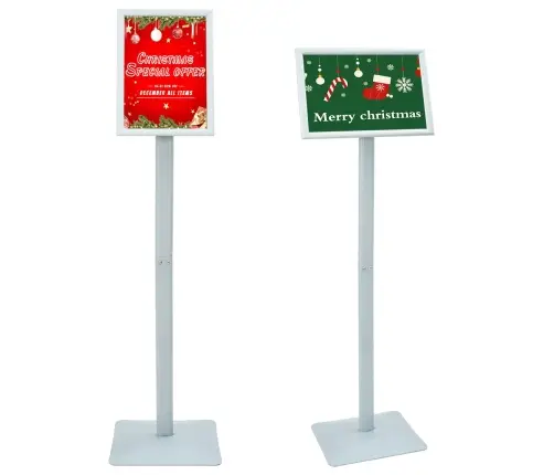 Pedestalo Plakato Stovas Sidabro 32 X 27 X 119 Cm Pvc Ir Ketaus