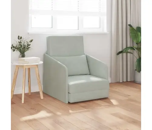 Saliekamais Dīvāns Gultas Gaiši Pelēks 65 X 80 X 83 Cm Samts Vidaxl