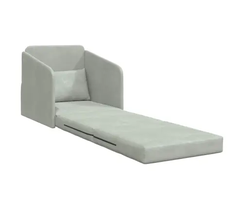 Saliekamais Dīvāns Gultas Gaiši Pelēks 65 X 80 X 83 Cm Samts Vidaxl