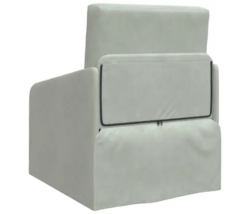 Saliekamais Dīvāns Gultas Gaiši Pelēks 65 X 80 X 83 Cm Samts Vidaxl