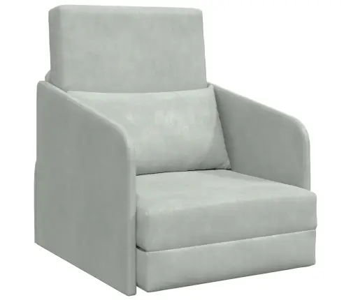 Saliekamais Dīvāns Gultas Gaiši Pelēks 65 X 80 X 83 Cm Samts Vidaxl