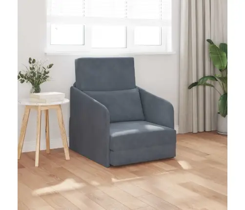 Saliekamais Dīvāns Gultas Tumši Pelēks 65 X 80 X 83 Cm Samts Vidaxl