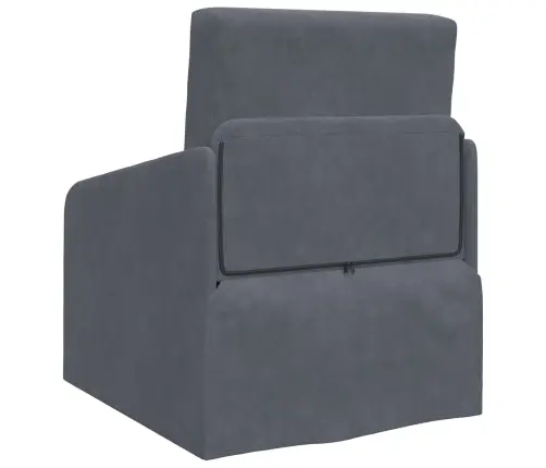 Saliekamais Dīvāns Gultas Tumši Pelēks 65 X 80 X 83 Cm Samts Vidaxl