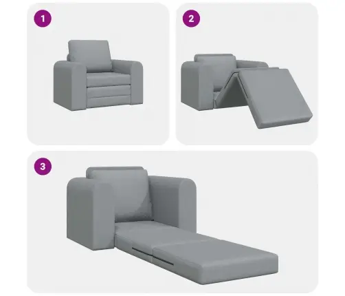 Sulankstomas Sofas-Lova Šviesiai Pilka 98 X 71 X 83 Cm Audinys