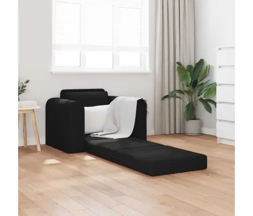 Saliekamais Dīvāns Gultas Melna 98 X 71 X 83 Cm Audums Vidaxl