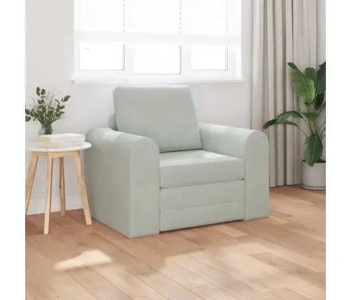 Sulankstomas Sofas-Lova Šviesiai Pilka 98 X 71 X 83 Cm Aksomas