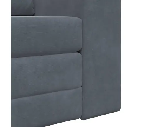 Sulankstomas Sofas-Lova Tamsiai Pilka 98 X 71 X 83 Cm Aksomas
