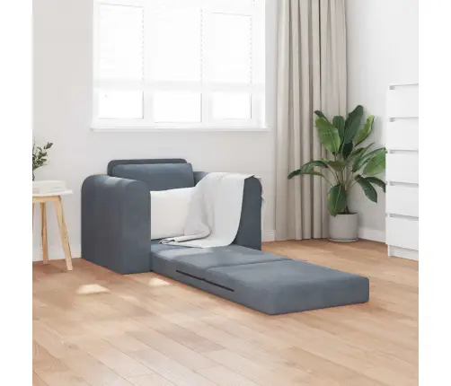 Sulankstomas Sofas-Lova Tamsiai Pilka 98 X 71 X 83 Cm Aksomas