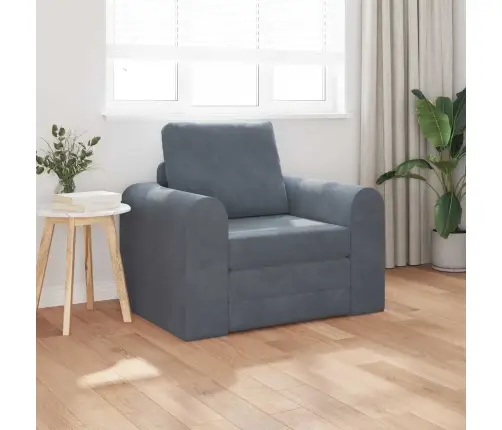 Sulankstomas Sofas-Lova Tamsiai Pilka 98 X 71 X 83 Cm Aksomas