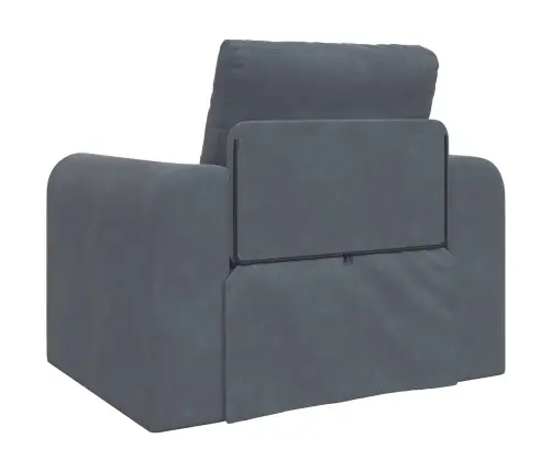 Sulankstomas Sofas-Lova Tamsiai Pilka 98 X 71 X 83 Cm Aksomas