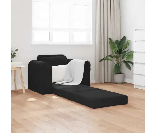 Sulankstomas Sofas-Lova Juoda 98 X 71 X 83 Cm Aksomas