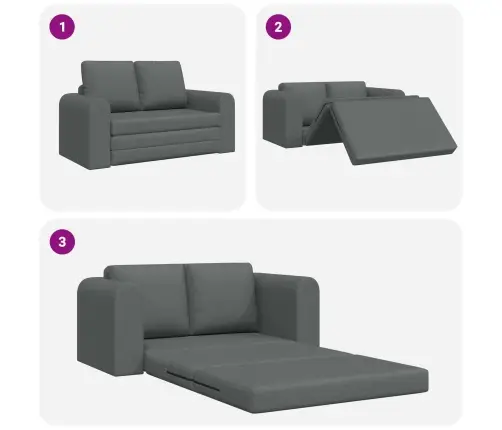 Sulankstomas Sofas-Lova Tamsiai Pilka 148 X 71 X 83 Cm Audinys