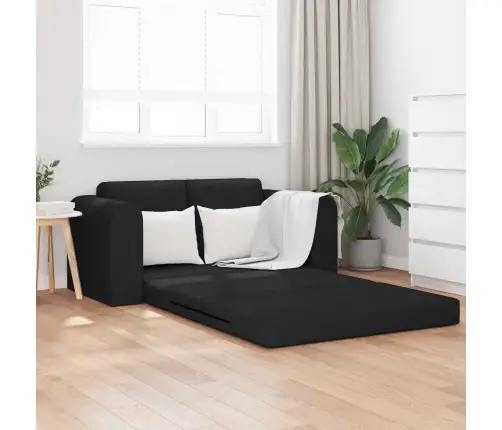 Saliekamais Dīvāns Gultas Melna 148 X 71 X 83 Cm Audums Vidaxl