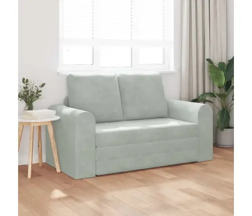 Saliekamais Dīvāns Gultas Gaiši Pelēks 148 X 71 X 83 Cm Samts Vidaxl