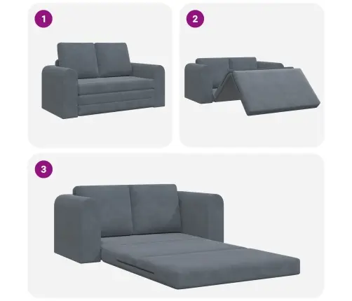 Saliekamais Dīvāns Gultas Tumši Pelēks 148 X 71 X 83 Cm Samts Vidaxl