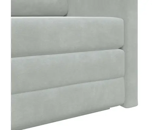 Saliekamais Dīvāns Gultas Gaiši Pelēks 124 X 71 X 78 Cm Samts Vidaxl