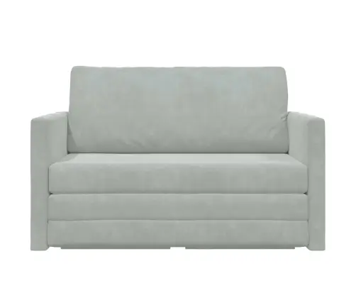 Saliekamais Dīvāns Gultas Gaiši Pelēks 124 X 71 X 78 Cm Samts Vidaxl