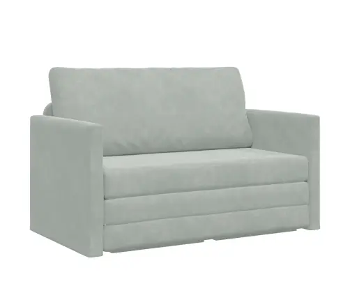 Saliekamais Dīvāns Gultas Gaiši Pelēks 124 X 71 X 78 Cm Samts Vidaxl