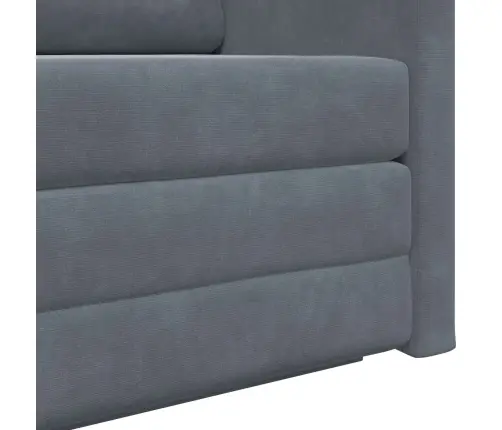 Saliekamais Dīvāns Gultas Tumši Pelēks 124 X 71 X 78 Cm Samts Vidaxl