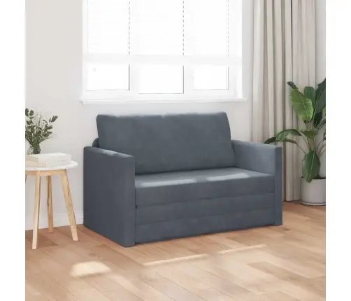 Saliekamais Dīvāns Gultas Tumši Pelēks 124 X 71 X 78 Cm Samts Vidaxl