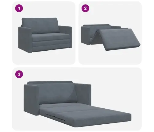 Saliekamais Dīvāns Gultas Tumši Pelēks 124 X 71 X 78 Cm Samts Vidaxl