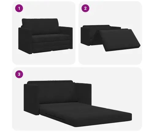 Saliekamais Dīvāns Gultas Melna 124 X 71 X 78 Cm Samts Vidaxl