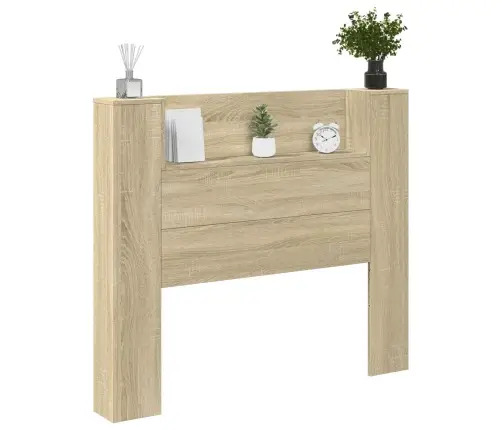 Galvas Dēlis Ar Led Ar Plauktu Sonoma 120 X 16,5 X 103,5 Cm Vidaxl