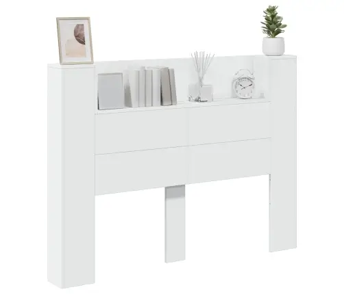 Galvas Dēlis Ar Led Ar Plauktu Balts 140 X 16,5 X 103,5 Cm Vidaxl