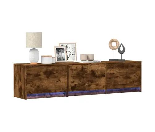 Televizora Skapīša Ar Led Dūmaka Ozols 165 X 34 X 40 Cm Vidaxl