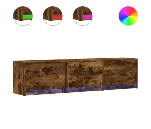 Televizora Skapīša Ar Led Dūmaka Ozols 165 X 34 X 40 Cm Vidaxl