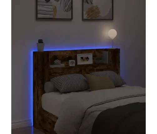 Galvas Dēlis Ar Led Dūmaka Ozols 140 X 16,5 X 103,5 Cm Vidaxl