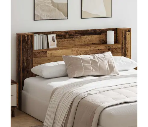 Galvas Dēlis Ar Led Ar Plauktu Vecs Koks 180 X 16,5 X 103,5 Cm Vidaxl