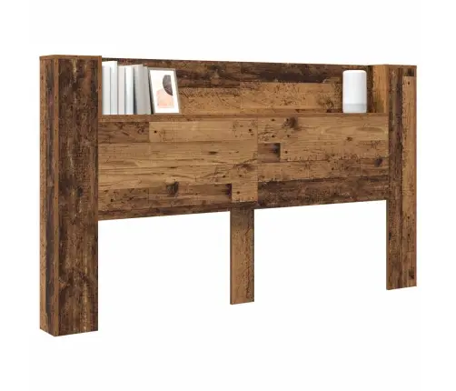 Galvas Dēlis Ar Led Ar Plauktu Vecs Koks 180 X 16,5 X 103,5 Cm Vidaxl