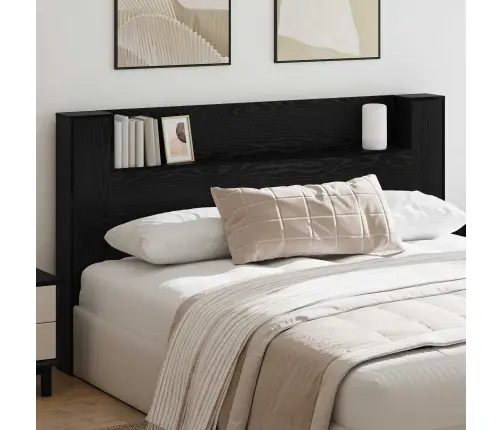 Galvas Dēlis Ar Led Melns Ozolkoks 180 X 16,5 X 103,5 Cm Vidaxl