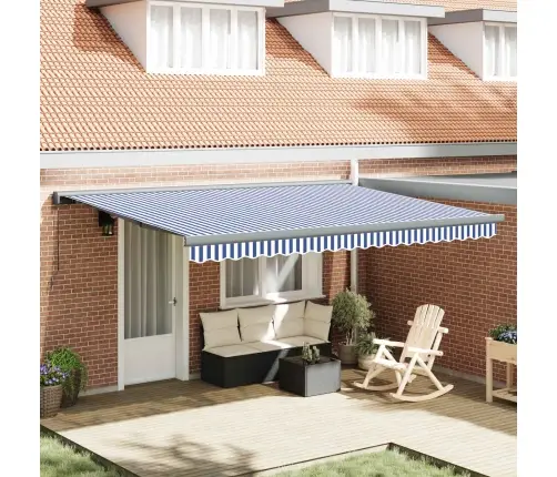 Ištraukiama Markizė Mėlyna Ir Balta 400 × 300 Cm