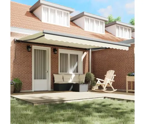 Izvelkams Jumtiņš Krema Un Pelēka 400 × 300 Cm Vidaxl